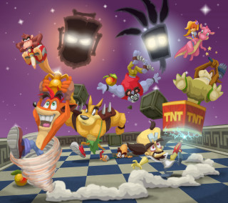 Dancing cartoon argyle floor space - free gaming wallpaper for tablet