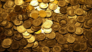 Gold coins table pile other - 16k free wallpaper for desktop