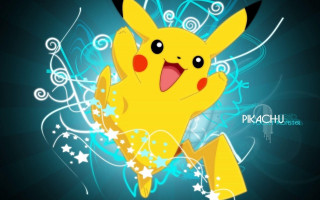 Cartoon pikachu blue background stars 3 - a cartoon pikachu free wallpaper