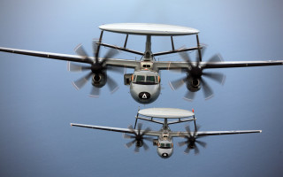 Small airplane blue sky propellers - wing and a propeller free wallpaper