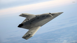 Fighter jet flying sky blue 3 - a few white cloud free wallpaper for desktop