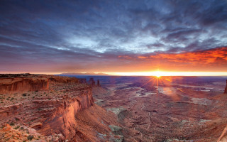 Sunset canyon mountain clouds sky - a mountain in the background and a sky free wallpaper