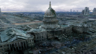 Large building dome sky clouds 2 - apocalyptic free wallpaper