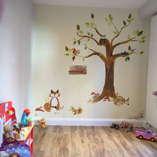 Childs room tree animals bird - art station free wallpaper for tablet