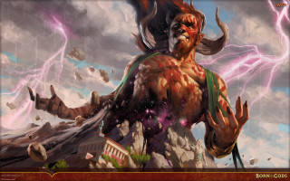 Man horned head sword lightning - head and a sword free wallpaper