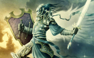 Knight sword shield wings flying 2 - a sword and shield free wallpaper