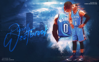 Basketball player blue uniform city - fan art free wallpaper