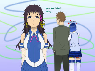 Man woman blue background message - your free wallpaper