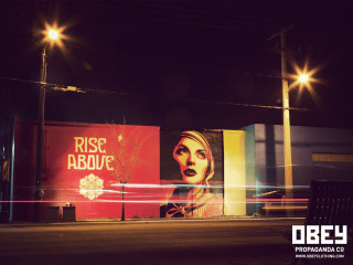 Street scene building streetlight woman - tristan eaton free wallpaper