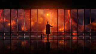 Man fence space background bright - a bright light in the distance free wallpaper