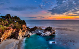 Beautiful beach sunset cliff blue - a blue body of water free wallpaper