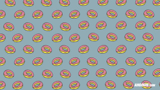 Donuts frosting pattern blue background - color scheme free wallpaper