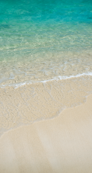 Beach blue ocean white sand 2 - impressionist free wallpaper for mobile