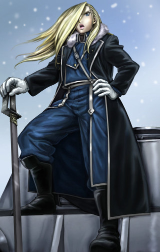 Woman long coat sword hand - a ledge free wallpaper for mobile