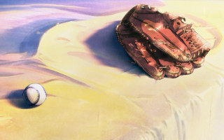 Baseball catchers mitt beach sand - a ball free wallpaper