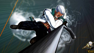 Man sword leaning smoking white - a pole free wallpaper