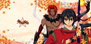 Anime characters tree sword leaves - one holding free wallpaper for desktop