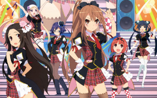 Anime girls stage crowd group - kyoto animation free wallpaper