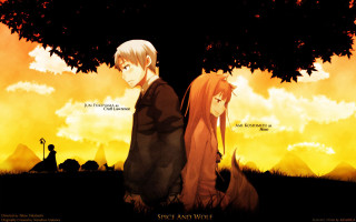 Anime couple tree sunset sky - cloud and a tree free wallpaper