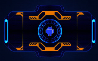 Blue yellow futuristic object circle - outline free wallpaper