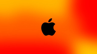 Apple logo red yellow black - an apple logo free wallpaper