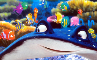 Cartoon character looking fish ocean - other fish free wallpaper
