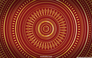Red gold circular design spiral - center piece free wallpaper