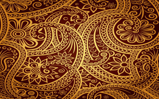 Brown gold paisley red background - paisley pattern free wallpaper