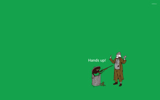 Man holding bbq trash can - a hand free wallpaper for desktop