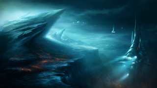 Ship storm mountain foreground painting - chris cold free wallpaper