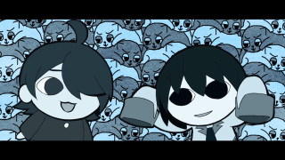 Cartoon characters skulls crowd blue - two cartoon character free wallpaper