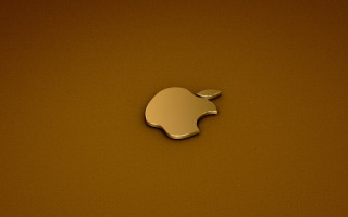 Gold apple logo brown background - a brown background free wallpaper