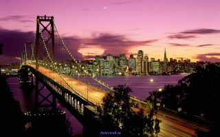 Bridge city night lights streaking 2 - the bridge free wallpaper