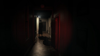 Person dark hallway light cat - volumetric lighting free wallpaper