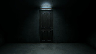Dark room door light window - unreal engine 5 free wallpaper