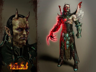 Demonic man horns costume demon - a demonic looking man free wallpaper