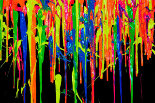 Black background multicolored paint dripping 2 - paint free wallpaper
