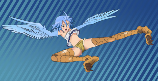 Cartoon character blue hair wings - a cartoon character free wallpaper
