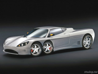 Silver sports car dark room - concept design free wallpaper