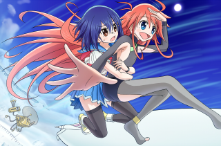 Anime characters hugging snow together 3 - the snow together free wallpaper