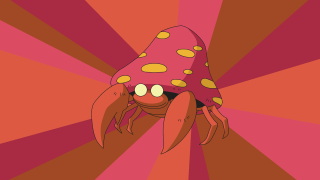Cartoon character hat spider crawling - his eye free wallpaper