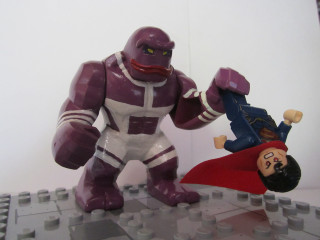 Lego figure pushed red caper - action scene free wallpaper