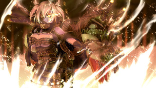 Woman costume sword fireball flames - nier:automata free wallpaper