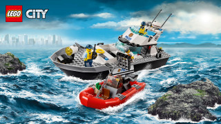 Lego boat man water city - a red boat free wallpaper