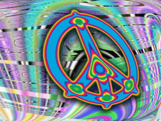 Psychedelic peace sign background swirl - psychedelic art free wallpaper for desktop