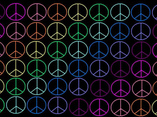 Peace signs colorful black background 2 - different color free wallpaper