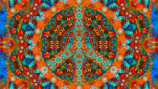 Psychedelic hologram autumn leaves flower - psychedelic free wallpaper for desktop