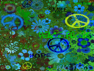 Peace flowers smile peace sign - digital artwork free wallpaper