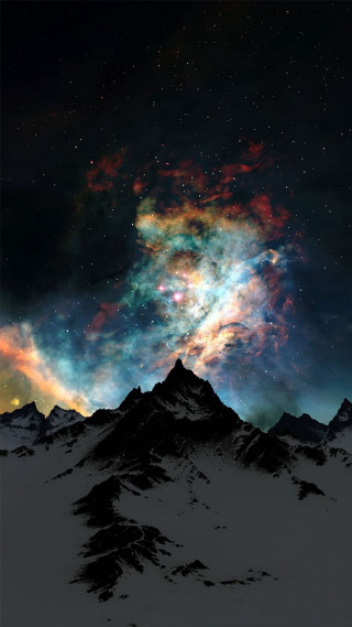 Mountain sky stars clouds colorful - a sky free wallpaper for mobile