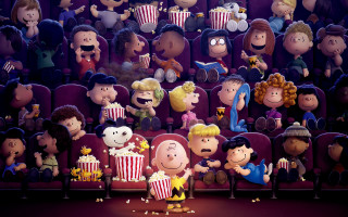 Movie theater group popcorn buckets - charles schulz free wallpaper